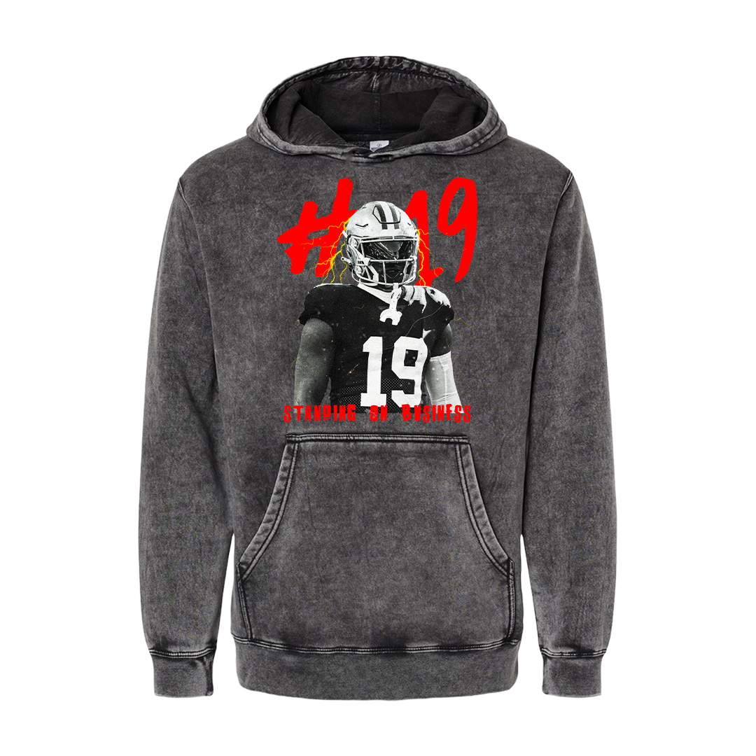 Retro Standing On Business MINERAL WASH HOODIE