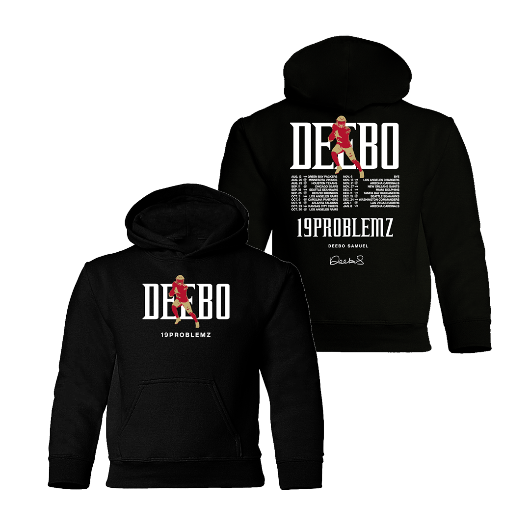 SAN FRANCISCO 49ERS DEEBO SAMUEL #19 DK SS PO HOODIE (BLACK/RED)