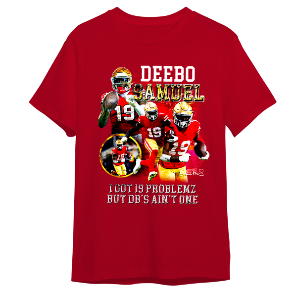 Deebo Samuel vintage I got 19 problemz II but db's ain't one t-shirt,  hoodie, sweater, long sleeve and tank top